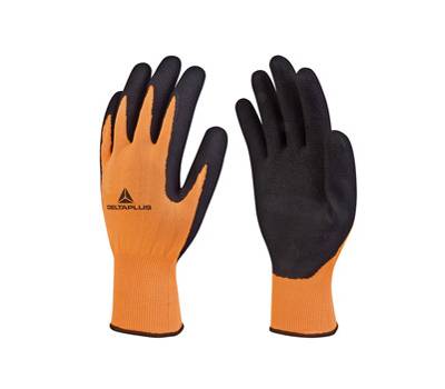 Guanti Apollon VV733 - poliestere - palmo schiuma di lattice - taglia 08 - arancio fluo-nero - Deltaplus - VV733OR08 - 3295249157432 - DMwebShop
