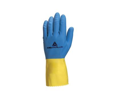 Guanti da lavoro industriale Duocolor 330 - lattice floccato cotone - taglia 7-8 - blu-giallo - Deltaplus - VE330BJ07 - 3295249009540 - DMwebShop
