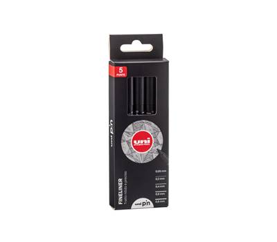 Astuccio Pin fineliner - nero - conf. 5 pezzi - Uni Mitsubishi - M PIN 5P1 - 8007404249426 - DMwebShop