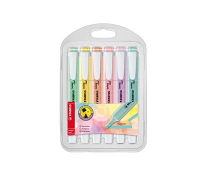 Astuccio evidenziatore Swing Cool Pastel - punta a scalpello - tratto 1 - 4 mm - colori assortiti - astuccio 6 pezzi - Stabilo - 275/6-08 - 4006381527453 - DMwebShop