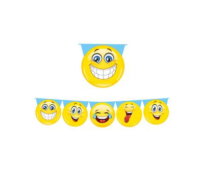 Festone sagomato - emoticons - 6 mt - Big Party - 60684. - 8020834606843 - DMwebShop