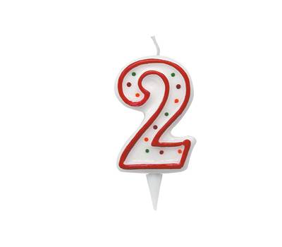 Candelina Zuccherino - numero 2 - h 8,5 cm - Big Party - CC6032 - 8020834060324 - DMwebShop