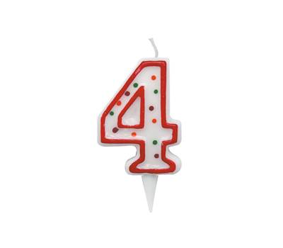 Candelina Zuccherino - numero 4 - h 8,5 cm - Big Party - CC6034 - 8020834060348 - DMwebShop