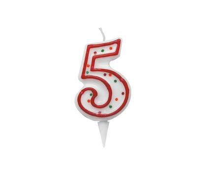 Candelina Zuccherino - numero 5 - h 8,5 cm - Big Party - CC6035 - 8020834060355 - DMwebShop