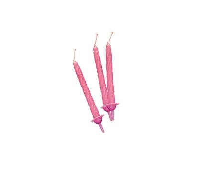 Candeline con supporto H 8 cm - rosa - conf. 12 pezzi - Big Party - 70401 - 8020834704013 - DMwebShop