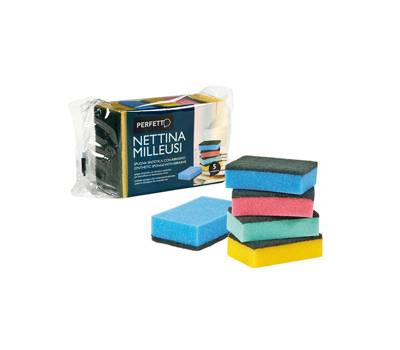 Spugna nettina Milleusi - 11 x 6,5 x 3 cm - doppio strato - colori assortiti - conf. 5 pezzi - Perfetto - 0246C - 8000957024632 - DMwebShop Spugna nettina Milleusi - 11 x 6,5 x 3 cm - doppio strato - colori assortiti - conf. 5 pezzi - Perfetto - 0246C - 8000957024632 - DMwebShop