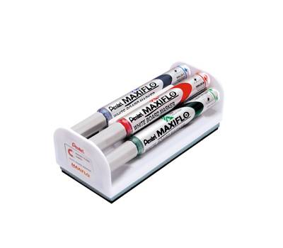 Marcatori Maxiflo + cancellino - punta conica 4 mm - colori assortiti - set 4 + 1 pezzi - Pentel - MWL5S-4N - 5902894013409 - DMwebShop