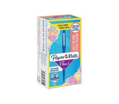 Pennarello Flair Nylon - punta 1,1 mm - blu - scatola 30 + 6 pezzi - Papermate - 2077175 - 3026980771751 - DMwebShop