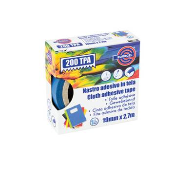 Nastro adesivo telato TPA 200 - 19 mm x 2,7 mt - blu - Eurocel - 016614194 - 8001814002053 - DMwebShop