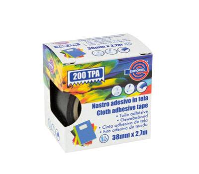 Nastro adesivo telato TPA 200 - 38 mm x 2,7 mt - nero - Eurocel - 016714314 - 8001814002084 - DMwebShop