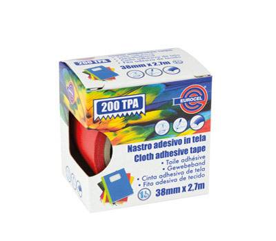 Nastro adesivo telato TPA 200 - 38 mm x 2,7 mt - rosso - Eurocel - 016214314 - 8001814001964 - DMwebShop