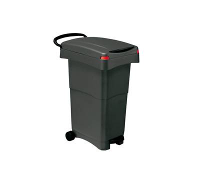 Bidone mobile a pedale 80 lt 40 x 65 x 81 cm PPL grigio - 22240 Bidone mobile a pedale 80 lt 40 x 65 x 81 cm PPL grigio - 22240