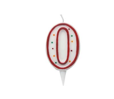 Candelina Zuccherino numero 0 H 8,5 cm - 22128 Candelina Zuccherino numero 0 H 8,5 cm - 22128