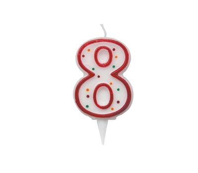 Candelina Zuccherino numero 8 H 8,5 cm - 22121 Candelina Zuccherino numero 8 H 8,5 cm - 22121