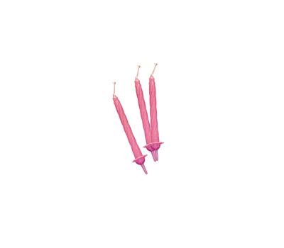 Candeline con supporto H 8 cm rosa - 22125