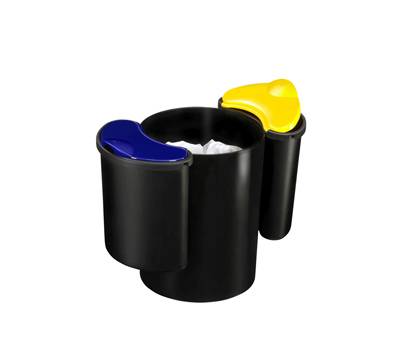 Cestino raccolta differenziata 516 altezza 33,7 cm diametro 26 cm nero giallo blu Cep 1005160011 - 18216