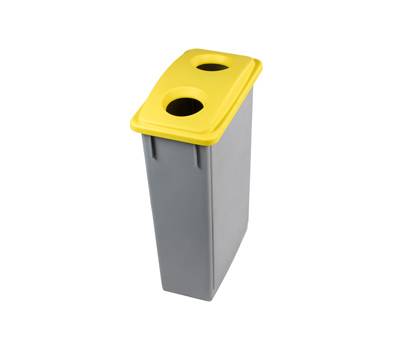Contenitore Office 90 Lt con coperchio per bottiglie e lattine grigio giallo Medial 102206 - 22263