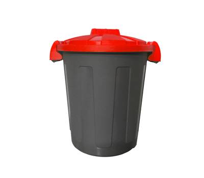 Contenitore portarifiuti Dusty diametro 36 cm altezza 45 cm 25 lt coperchio rosso nero Mobilplastic 105 25 ROB - 22255