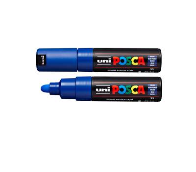 Marcatore a base d acqua Uni Posca PC7M punta tonda large 4,5-5,5 mm blu - 22305