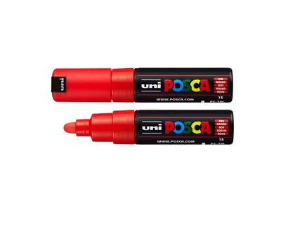 Marcatore a base d acqua Uni Posca PC7M punta tonda large 4,5-5,5 mm rosso - 22300
