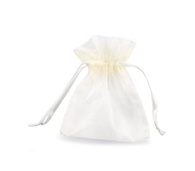 Sacchetti bomboniera Milly 8,5 x 10 cm organza avorio - 22157