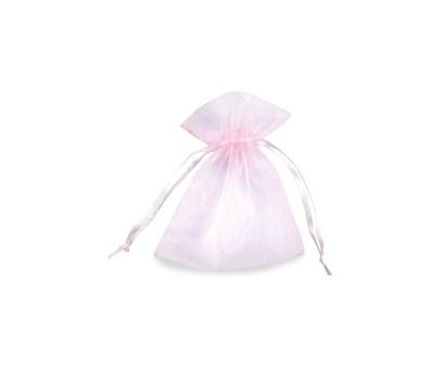 Sacchetti bomboniera Milly 8,5 x 10 cm organza rosa - 22159
