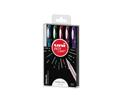 Penna sfera gel Uni Ball Signo - punta 1 mm - colori assortiti glitter - astuccio 5 pezzi - Uni Mitsubishi - M UM120SP 5P - 8007404249754 - DMwebShop
