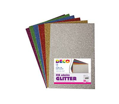 Gomma crepp glitter adesiva - 20 x 30 cm - colori assortiti - CWR - busta 10 fogli - Deco - 10401 - 8004957104011 - DMwebShop