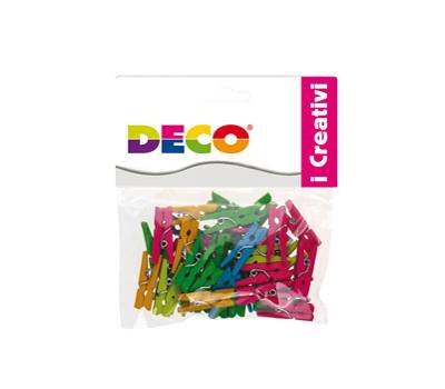 Mollettine mini - in legno - colori neon - 25 mm - conf. 45 pezzi - Deco - 12023 - 8004957120233 - DMwebShop