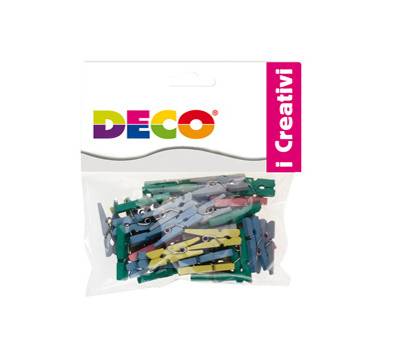 Mollettine mini - in legno - colori pastello - 25 mm - conf. 45 pezzi - Deco - 12024 - 8004957120240 - DMwebShop
