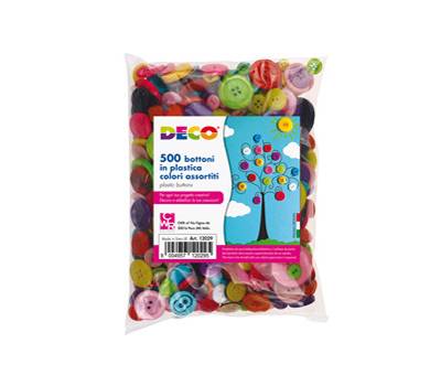 Bottoni - in plastica - colori assortiti - conf. 650 pezzi - Deco - 12029 - 8004957120295 - DMwebShop