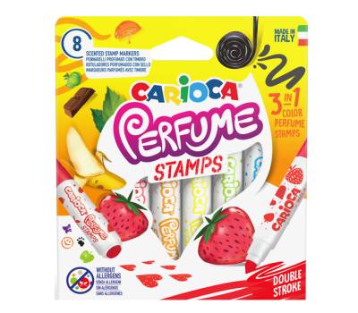Pennarelli Perfume Stamps - punta doppia 7 mm - colori assortiti - astuccio 8 pezzi - Carioca - 42988 - 8003511429881 - DMwebShop