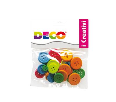 Bottoni in legno colori neon - 22484