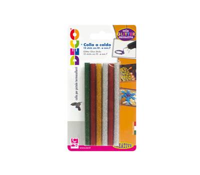 Colle stick per pistole mini glitter assortiti diametro 7mm lunghezza 10 cm Deco 12071 - 22497