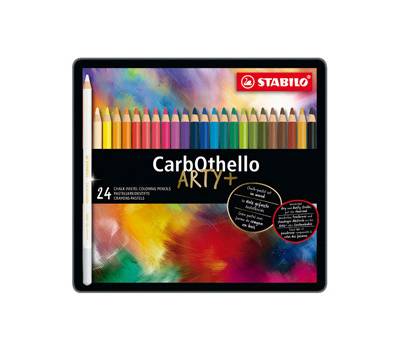 Matite colorate CarbOthello tratto 4,4 mm colori assortiti astuccio in metallo 24 pezzi - 22463