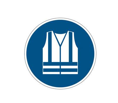 Pittogramma adesivo da terra Gilet di sicurezza obbligatorio diametro 43 cm - 22628