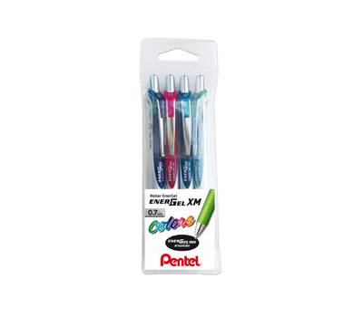 Roller scatto Energel XM punta 0,7 mm colori assortiti astuccio 4 pezzi - 22416