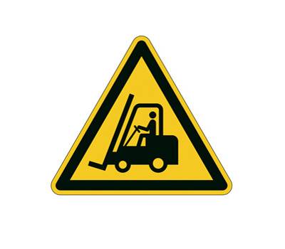 Pittogramma adesivo da terra Attenzione passaggio carrelli lato 43 cm - 18330