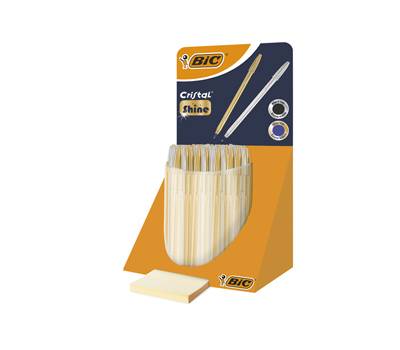 Penna Cristal Shine - fusto oro-argento - expo 40 pezzi - Bic - 9213381 - 3086129213382 - DMwebShop
