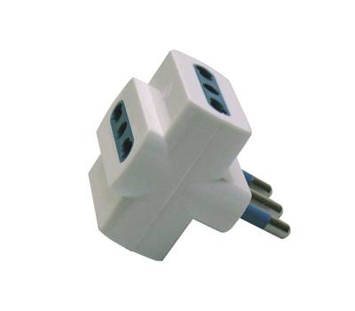 Adattatore triplo con spina 2P+T 16A 3 prese bipasso 10-16A - Mkc - 492518373 - 8006012108361 - DMwebShop