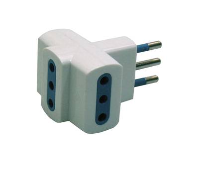 Adattatore triplo con spina 2P+T 10A 3 prese 10A - Mkc - 492518032 - 8006012174489 - DMwebShop