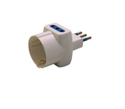 Adattatore triplo con spina 2P+T 10A 2 prese 10A + 1 Schuko - Mkc - 492518036 - 8006012216530 - DMwebShop