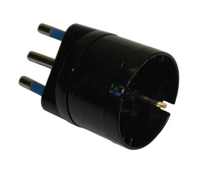 Adattatore semplice - spina 2P+T 16 A - presa schuko 16 A - nero - Mkc - 492518358 - 8006012097887 - DMwebShop