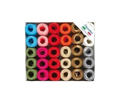 Ovine in Rafia sintetica - 5 mm x 20 mt - colori natalizi assortiti - conf. 30 pezzi - Brizzolari - 01003500 - 8004451070027 - DMwebShop
