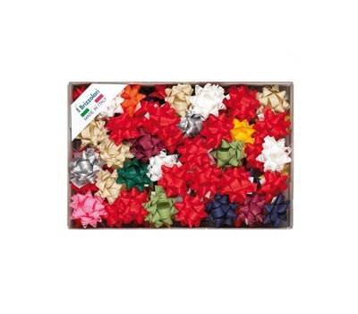 Stelle in Rafia sintetica - 14 mm - in colori natalizi assortiti - conf. 100 pezzi - Brizzolari - 01003400 - 8004451031028 - DMwebShop