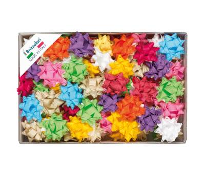 Stelle in Rafia sintetica - 19 mm - colori primaverili assortiti - conf. 70 pezzi - Brizzolari - 01178699 - 8031653009135 - DMwebShop