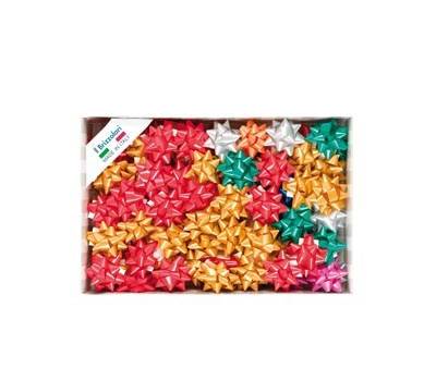 Stelle di nastro liscio 6800 14 mm x diametro 6,5 cm colori natalizi assortiti Brizzolari 00064300 - 23599