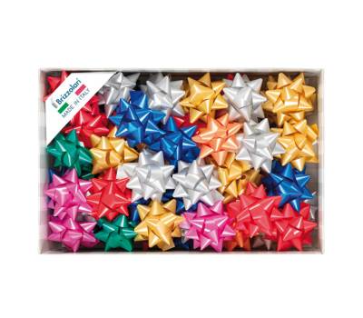 Stelle di nastro liscio 6800,19 mm x diametro 9 cm colori natalizi assortiti Brizzolari 00066700 - 23600