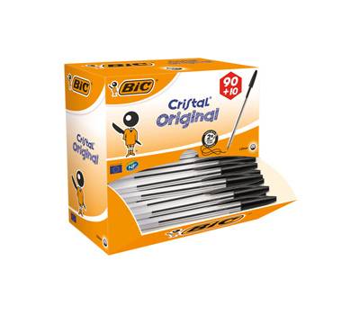 Penna a sfera Cristal - punta media 1 mm - nero - scatola 90 + 10 pezzi - Bic - 942911 - 3086123297982 - DMwebShop