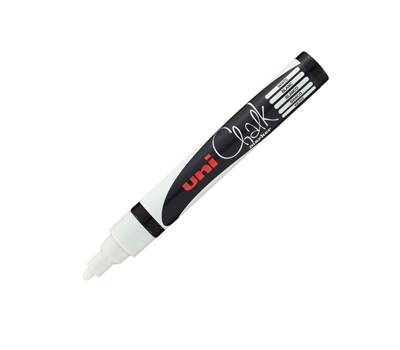 Marcatore a gesso liquido Uni Chalk Marker - punta tonda - 1,8 - 2,5 mm - bianco - Uni Mitsubishi - M PWE5M BI - 4902778140017 - DMwebShop Marcatore a gesso liquido Uni Chalk Marker - punta tonda - 1,8 - 2,5 mm - bianco - Uni Mitsubishi - M PWE5M BI - 4902778140017 - DMwebShop